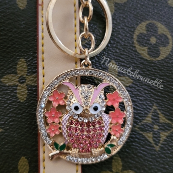 2/$20 Boho Owl Crystal Rhinestone Keychain Bag Charm - Picture 10 of 10